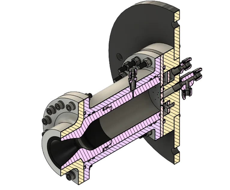Section view CAD model of the Project Juno engine